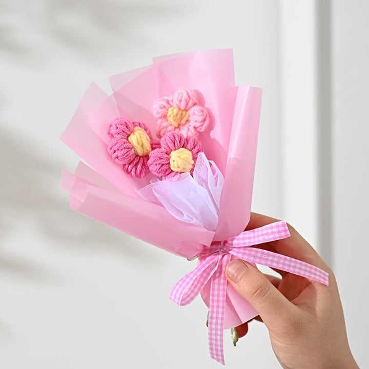 Flower Bouquet Mothers Day Gift Handmade Style Mini Wrapped Decoration