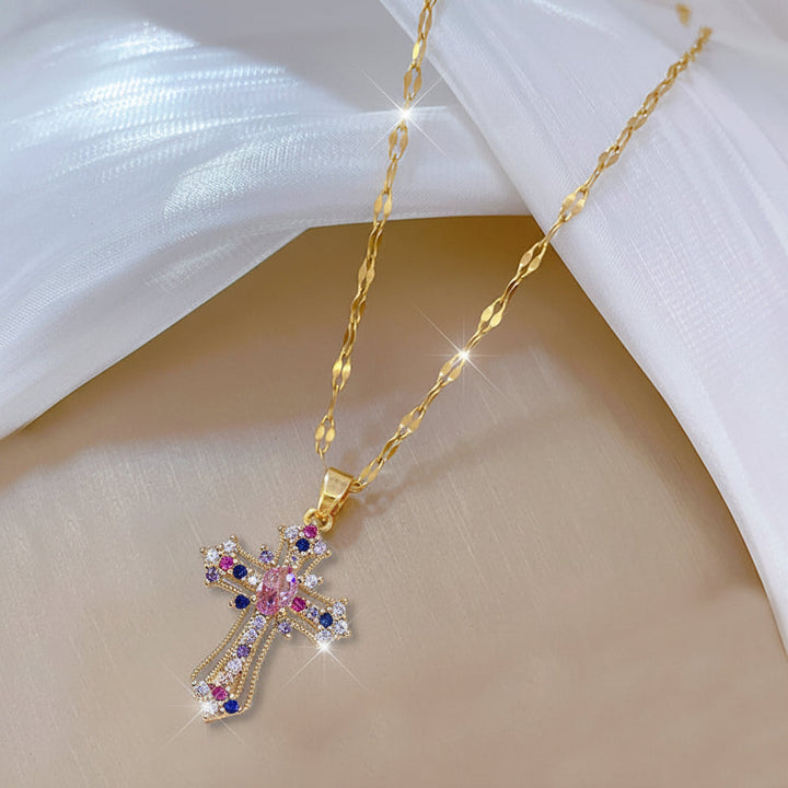 Necklace Cross Pendant Gold Mothers Day Gift Jewellery