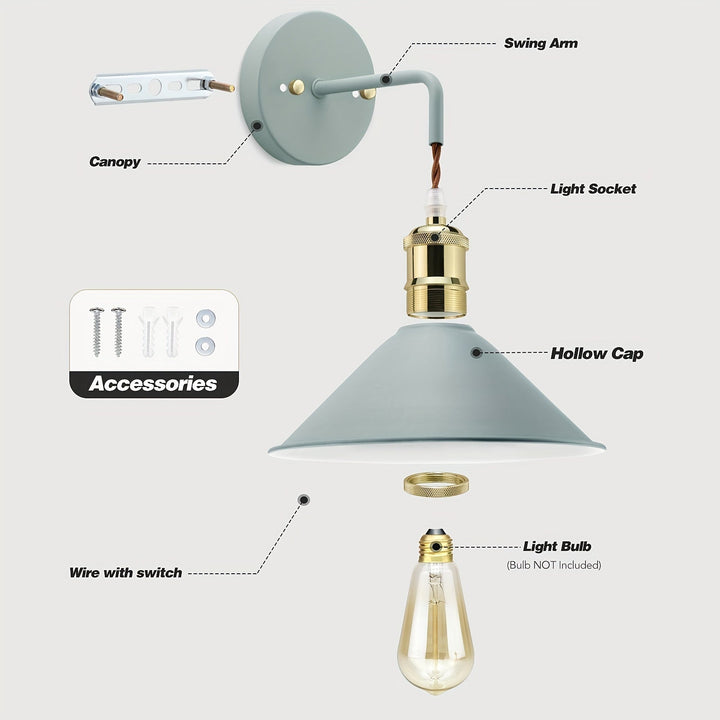 Modern Metal Wall Sconce | Industrial Oil-Rubbed Wall Light Fixture