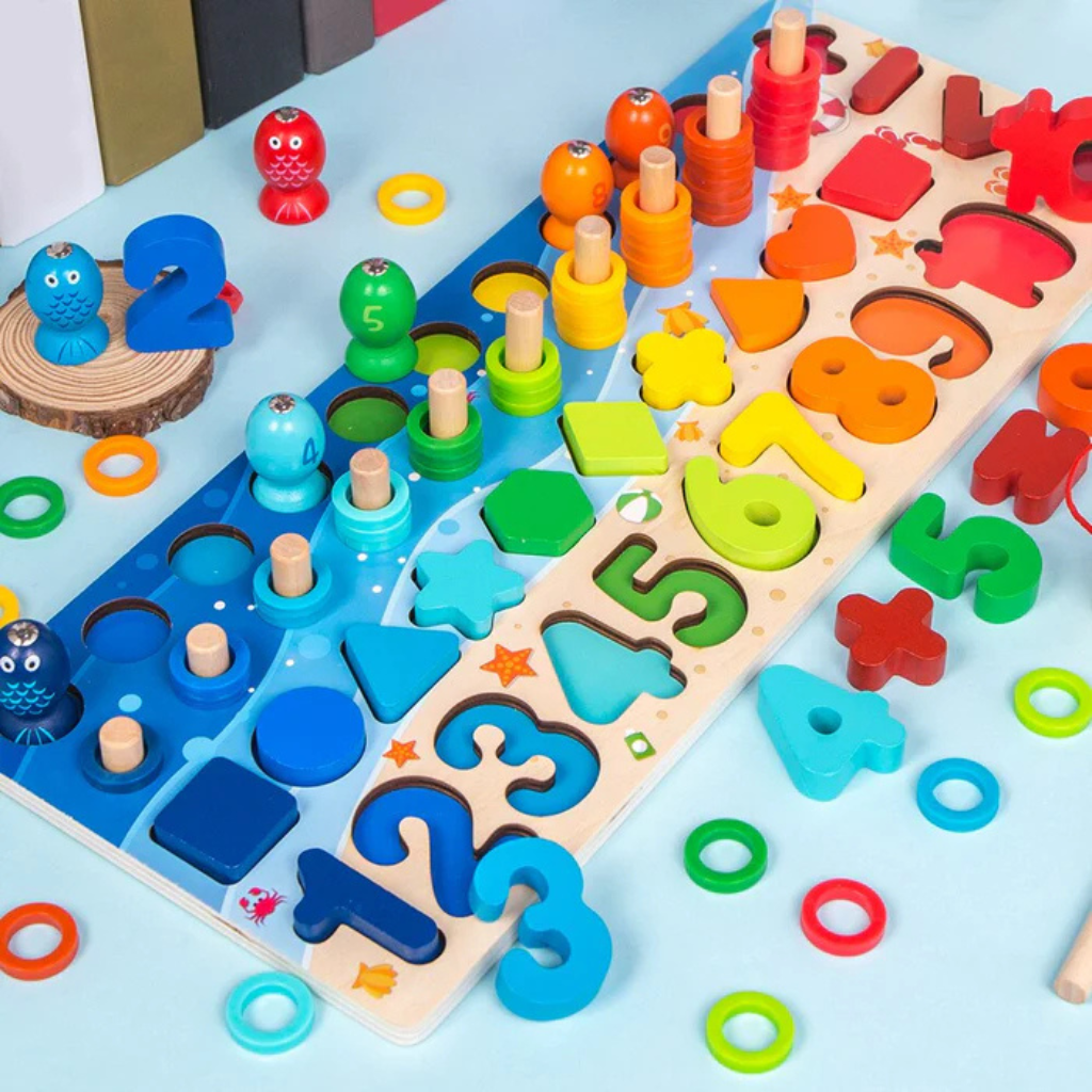 Montessori Wooden Activity Board Learning Toy Toddlers