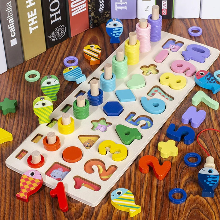 Montessori Wooden Activity Board Learning Toy Toddlers