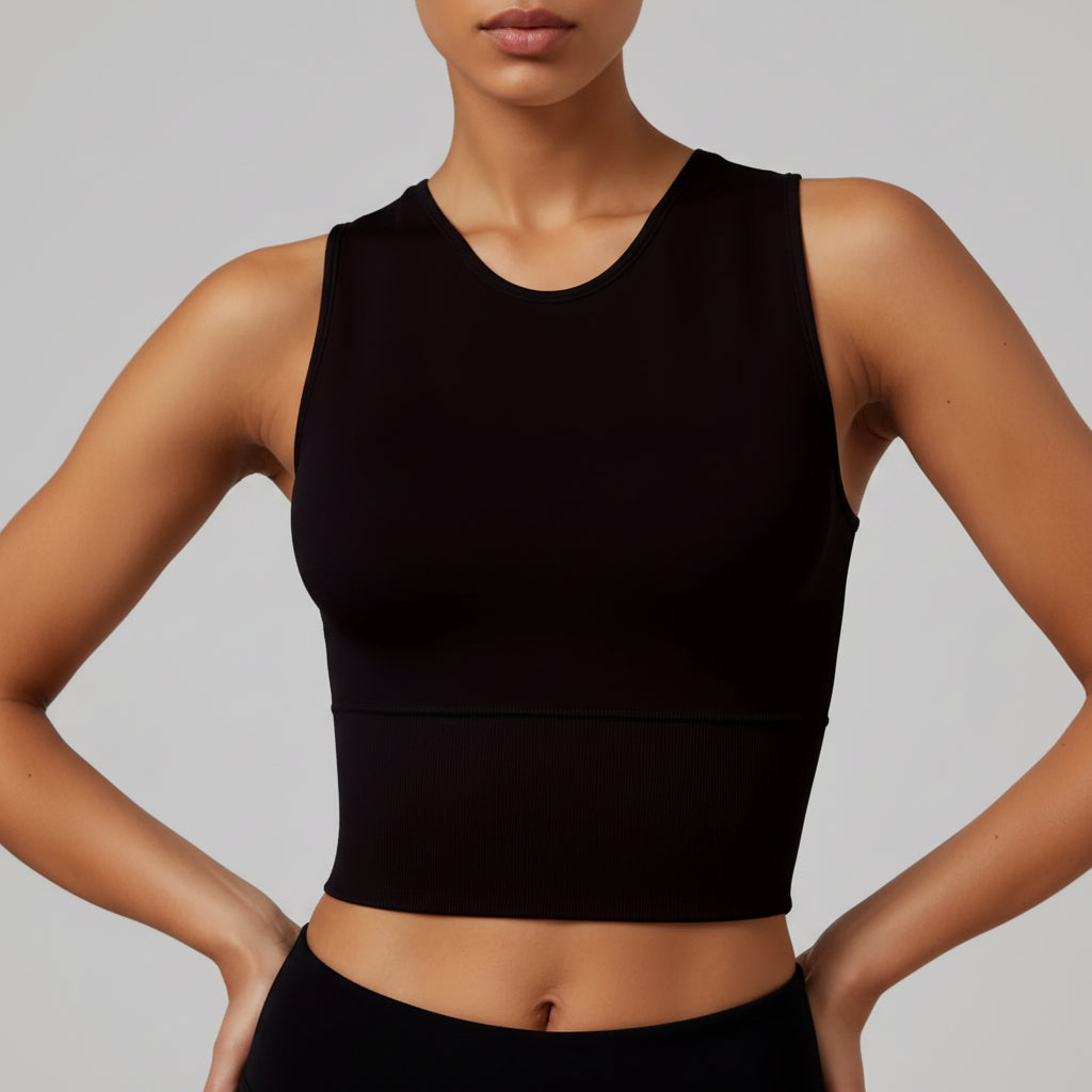 Womens Pickleball Crop Tank High Stretch Athletic Top