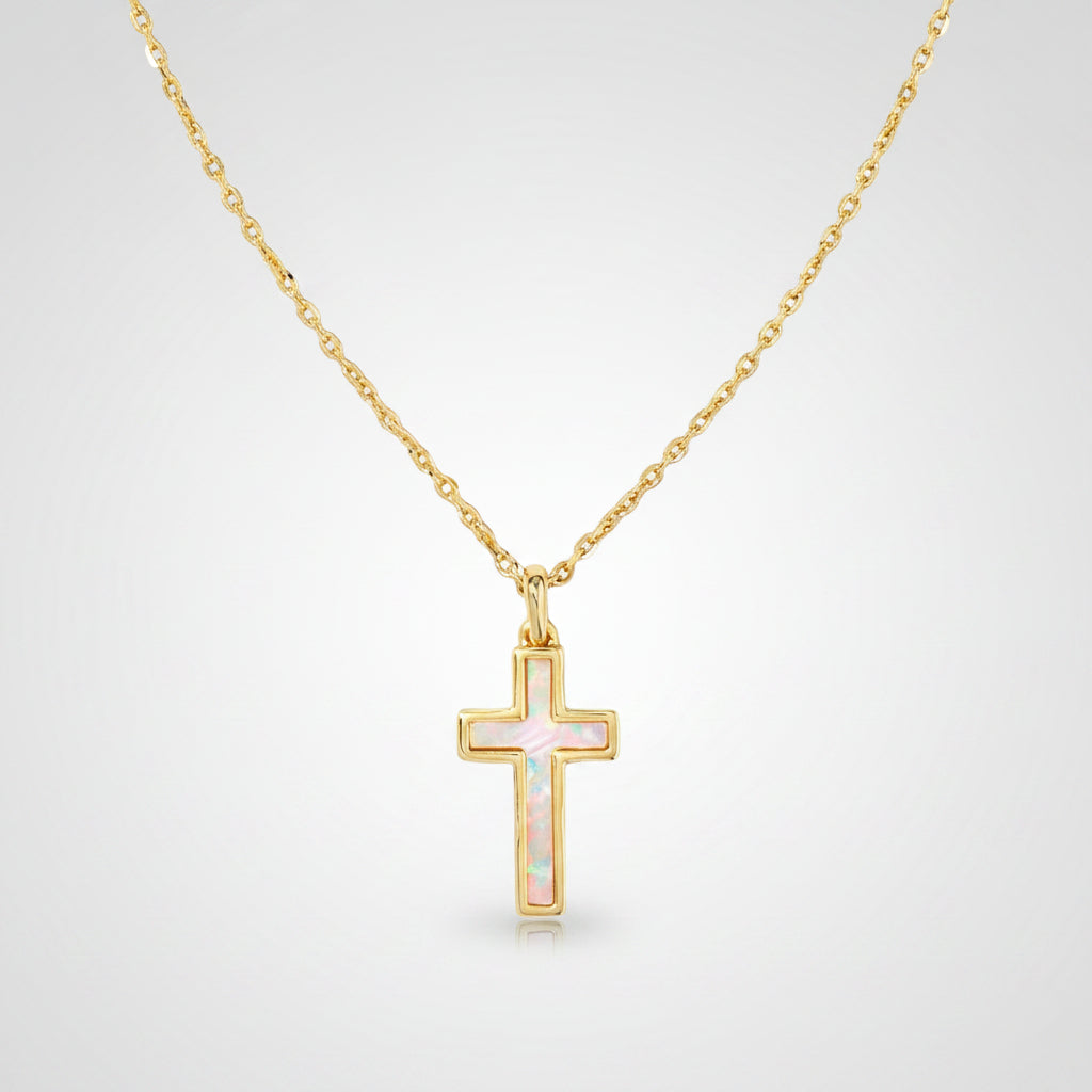 Necklace Cross Pendant Mothers Day Gift Gold Jewellery Minimalist
