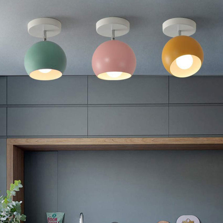 Nordic Macaron Ceiling Light | Modern Round Aluminium Lamp