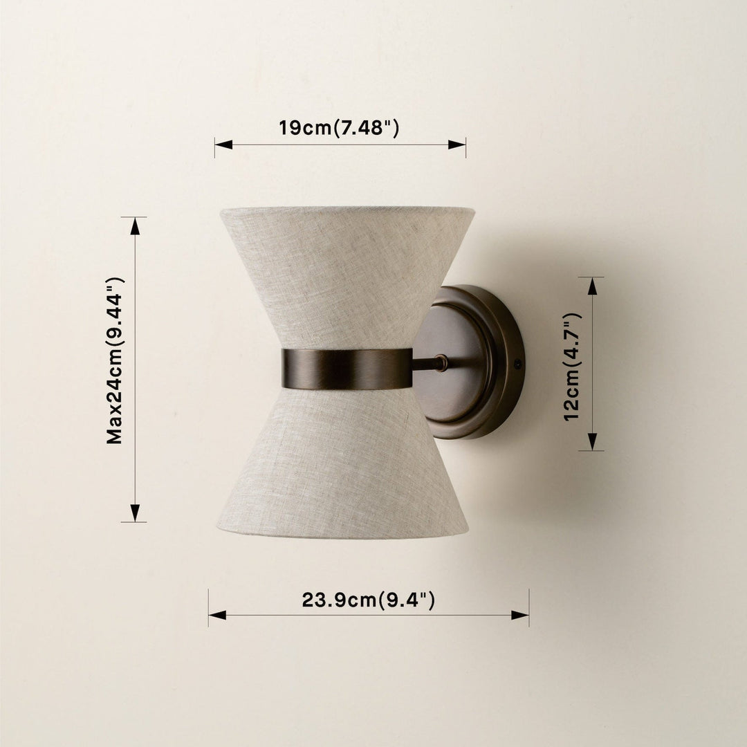 Bronze &amp; Linen Wall Light | Classic Modern Elegance