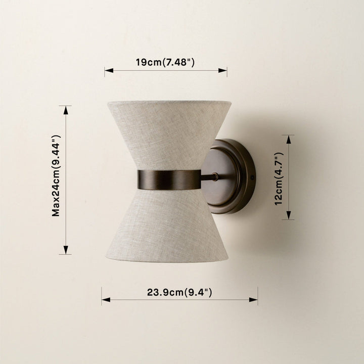 Bronze &amp; Linen Wall Light | Classic Modern Elegance