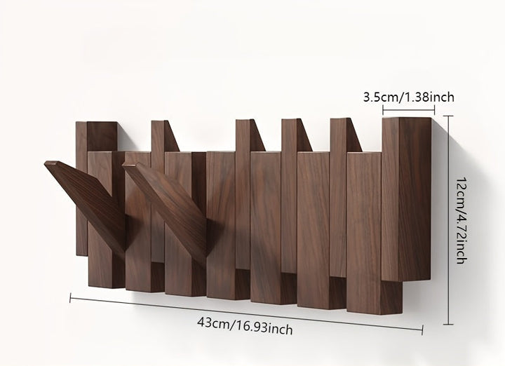 Wooden Wall Hooks | Foldable Piano Key Design Hanger Rack