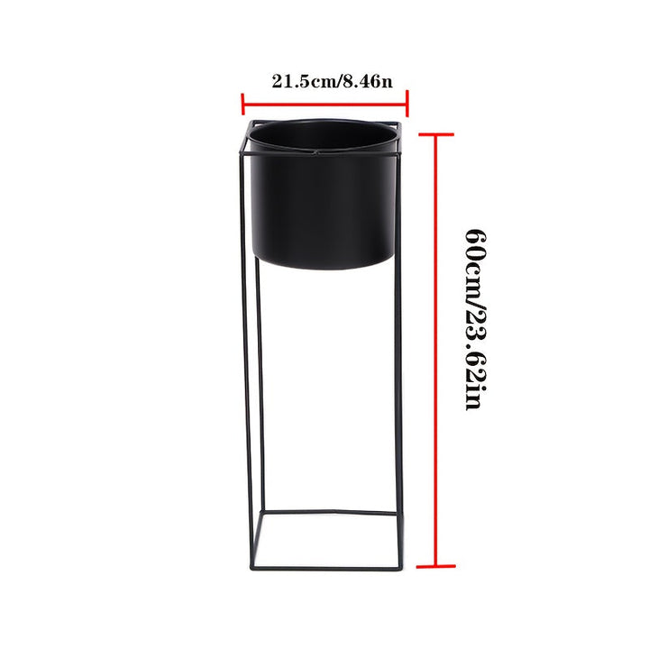 Metal Indoor Plant Stand | Modern Black Rectangular Plant Holder
