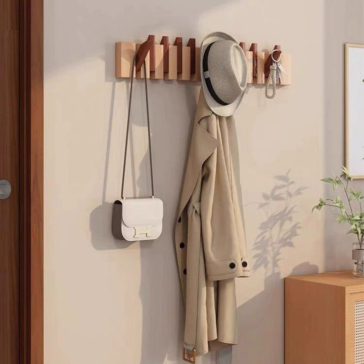 Wooden Wall Hooks | Foldable Piano Key Design Hanger Rack