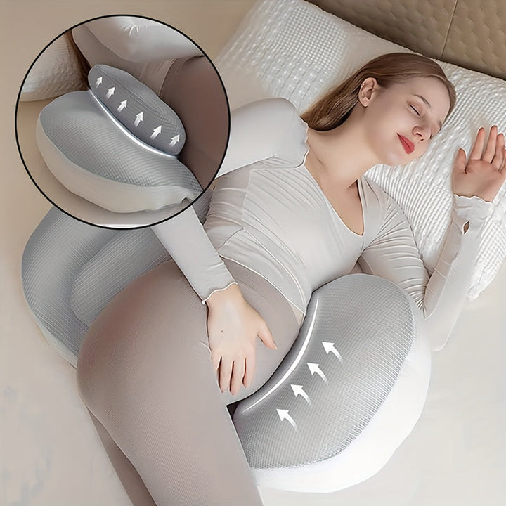 Adjustable Pregnancy Pillow | Ergonomic Maternity Support for Side &amp; Stomach Sleepers