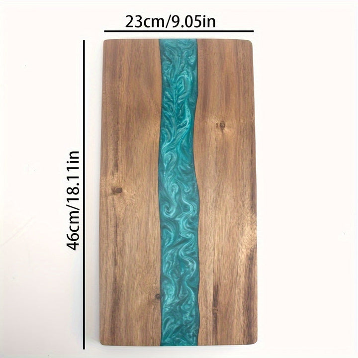 Resin River Cutting Board | Acacia Wood Charcuterie &amp; Cheese Board