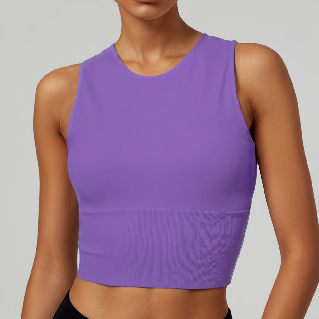 Womens Pickleball Crop Tank High Stretch Athletic Top