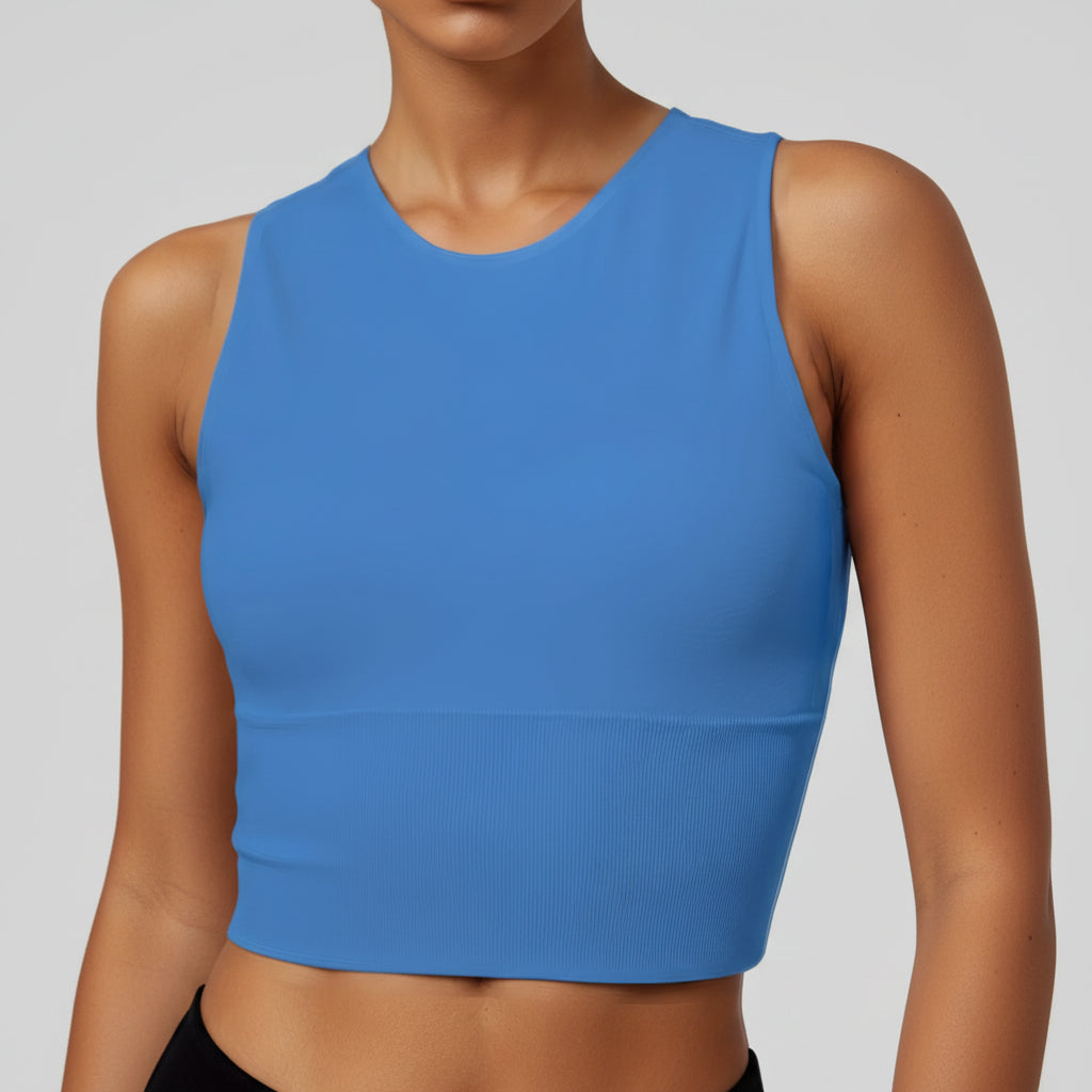 Womens Pickleball Crop Tank High Stretch Athletic Top