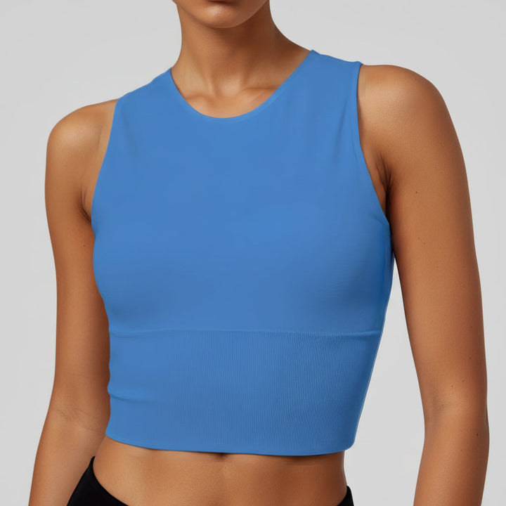 Womens Pickleball Crop Tank High Stretch Athletic Top