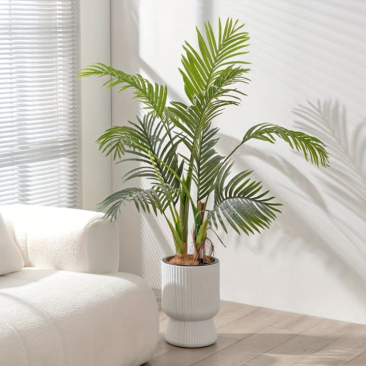 White Self-Watering Flower Pot | Modern Wine Glass Design Planter with Water Level Indicator
