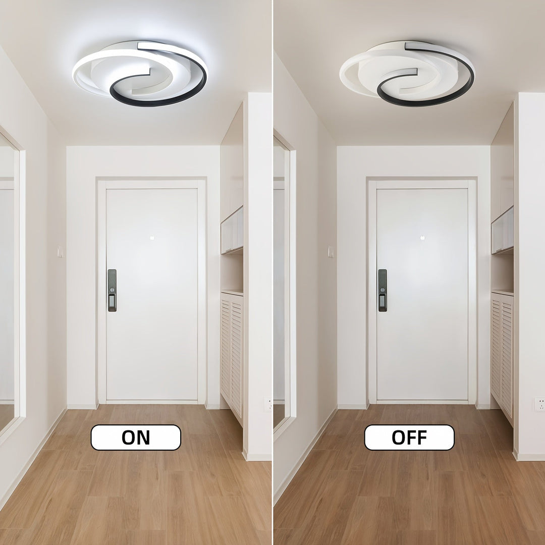 Modern Spiral LED Ceiling Light | Minimalist Round Flush Mount Fixture