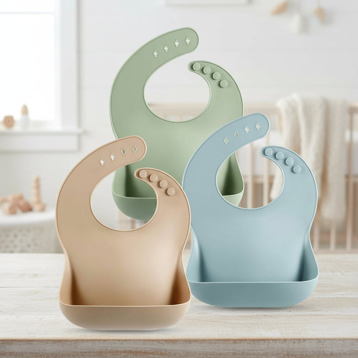 Baby Bib Silicone Adjustable Waterproof Feeding Bib
