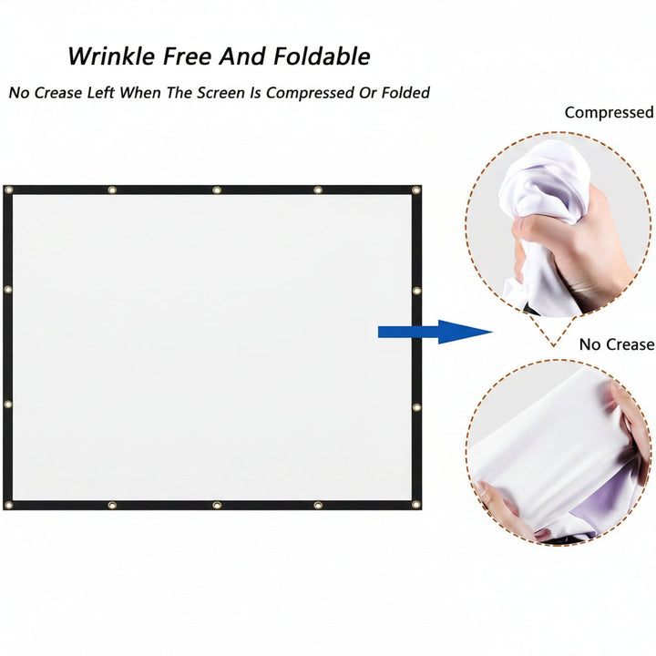 Portable 120 Inch Projector Screen Outdoor Movies HD Viewing
