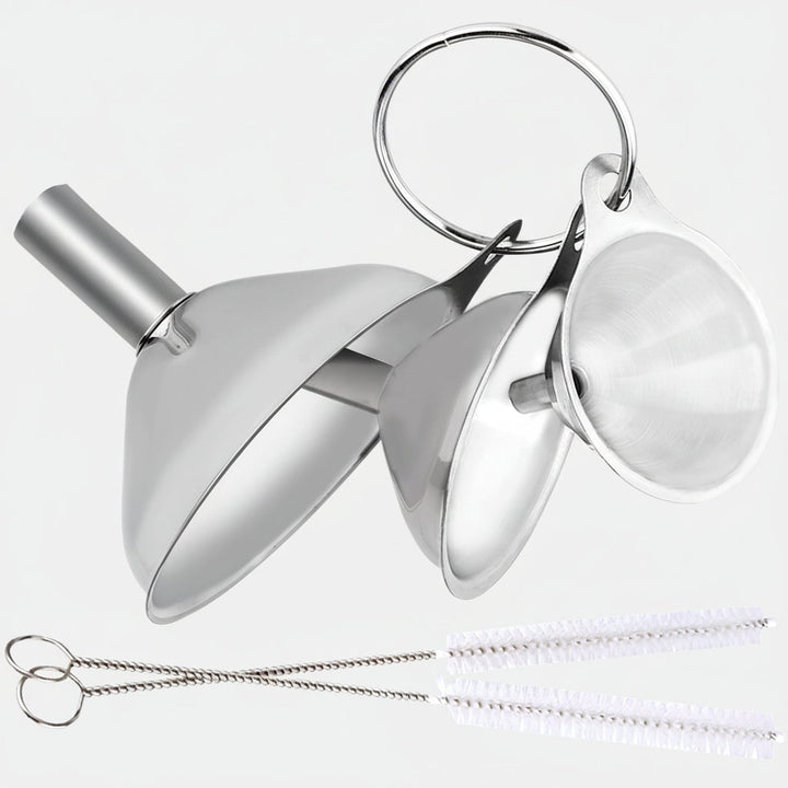 Stainless Steel Funnel Set 3 Sizes Kitchen Bottles Spices