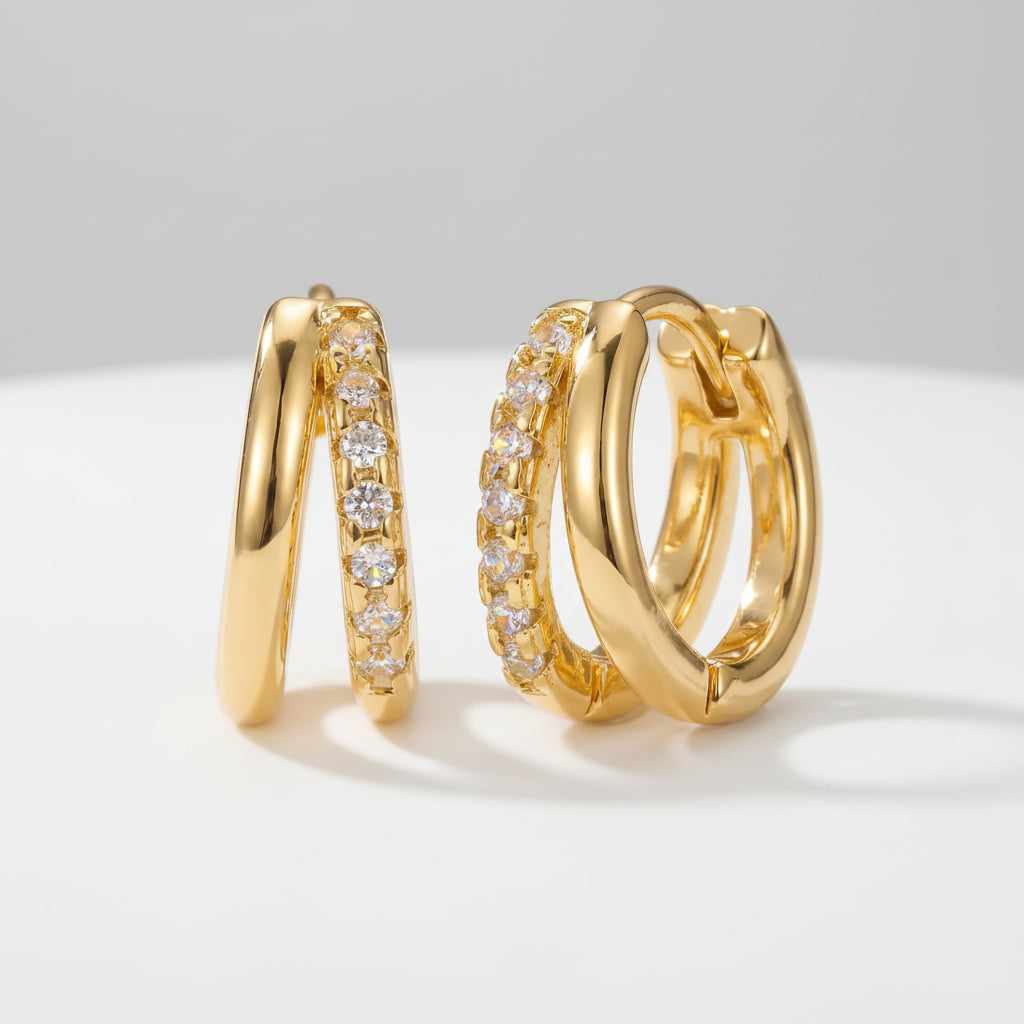 Earrings Mothers Day Gift Gold Huggie Hoop Jewellery Set