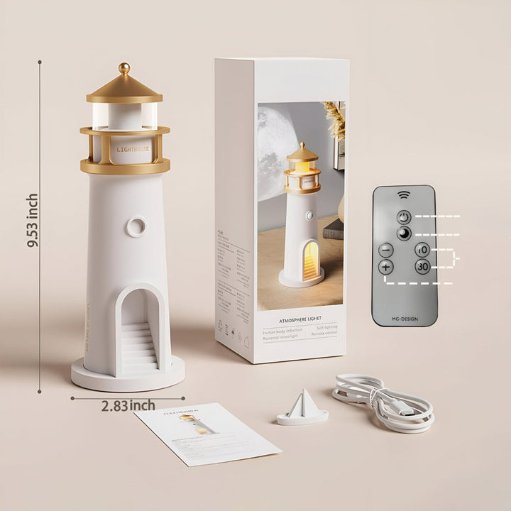 Night Light Projection Lighthouse LED Room Decor Lamp