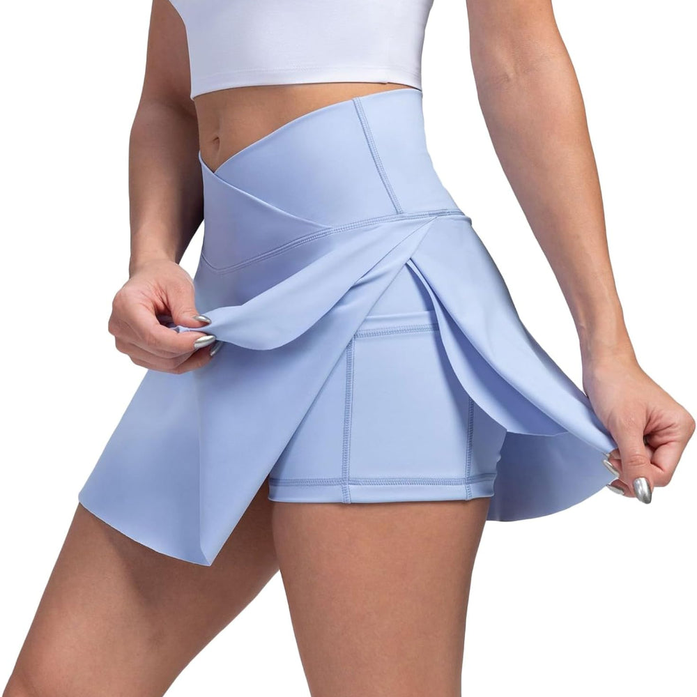 Womens Pickleball Skort High Waist Tennis Skirt Pockets