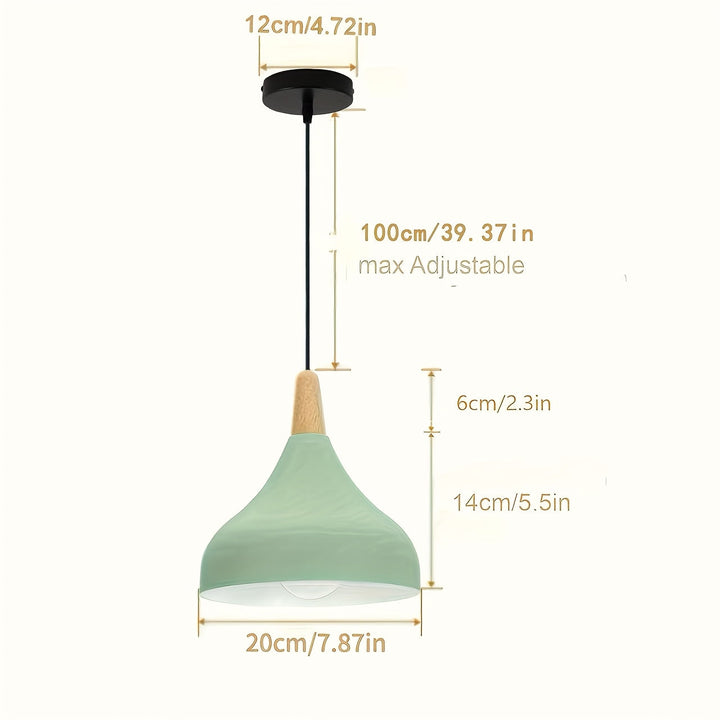 Modern Teardrop Pendant Light | Metal &amp; Wood Hanging Lamp