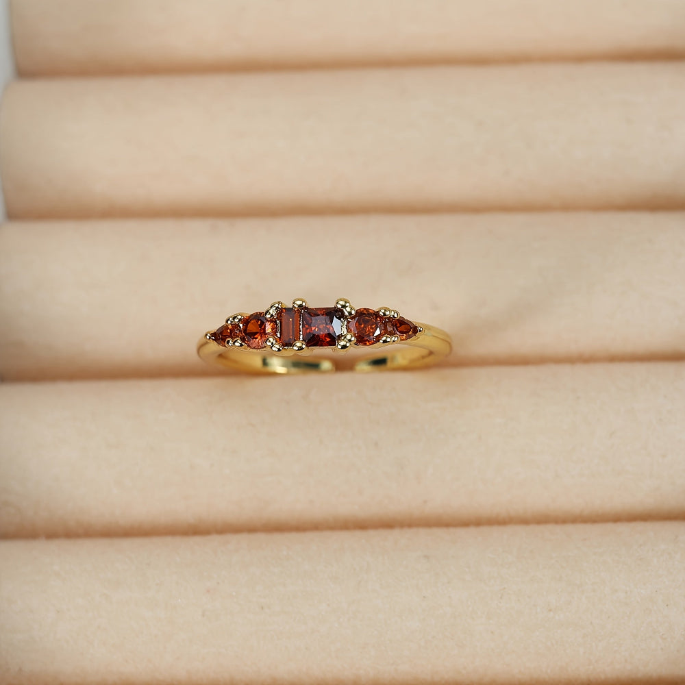 Mothers Day Gold Ring Set Stackable Rhinestone Boho Rings