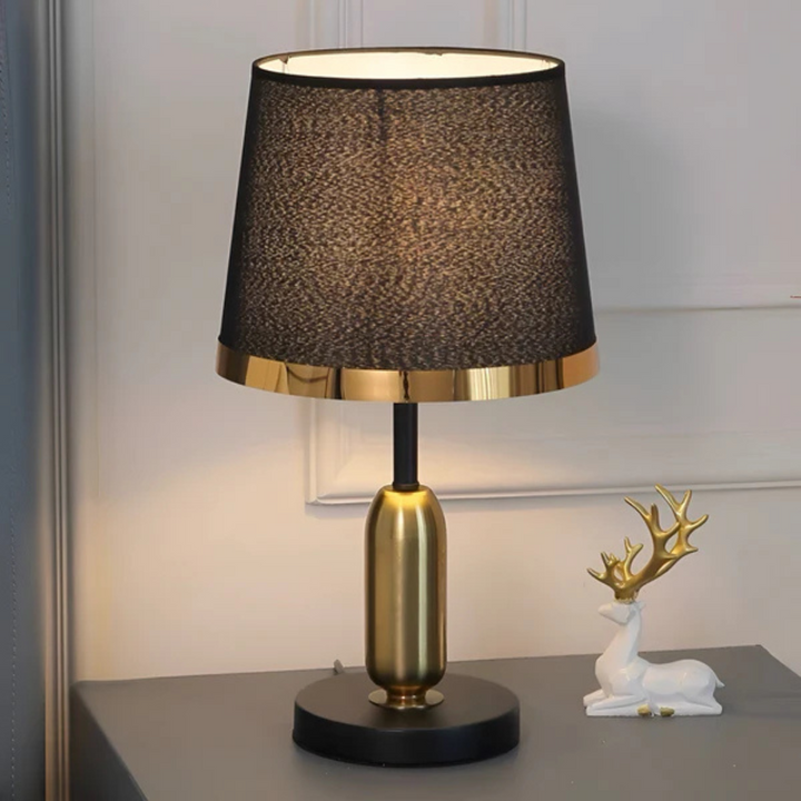 Vintage Black &amp; Gold Table Lamp | Modern Retro Accent Light