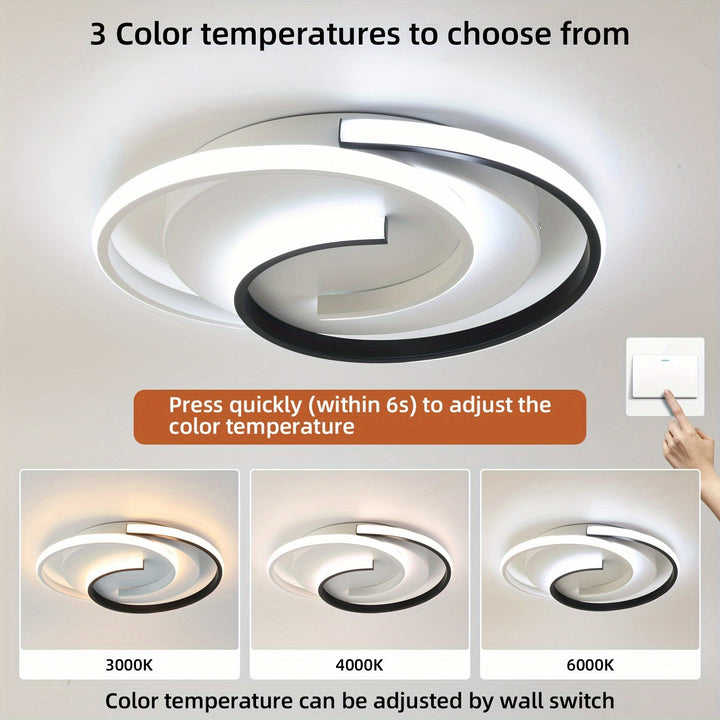 Modern Spiral LED Ceiling Light | Minimalist Round Flush Mount Fixture