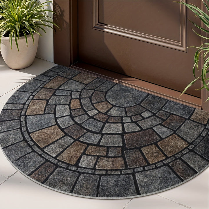 Half-Circle Mosaic Door Mat | Indoor &amp; Outdoor Use
