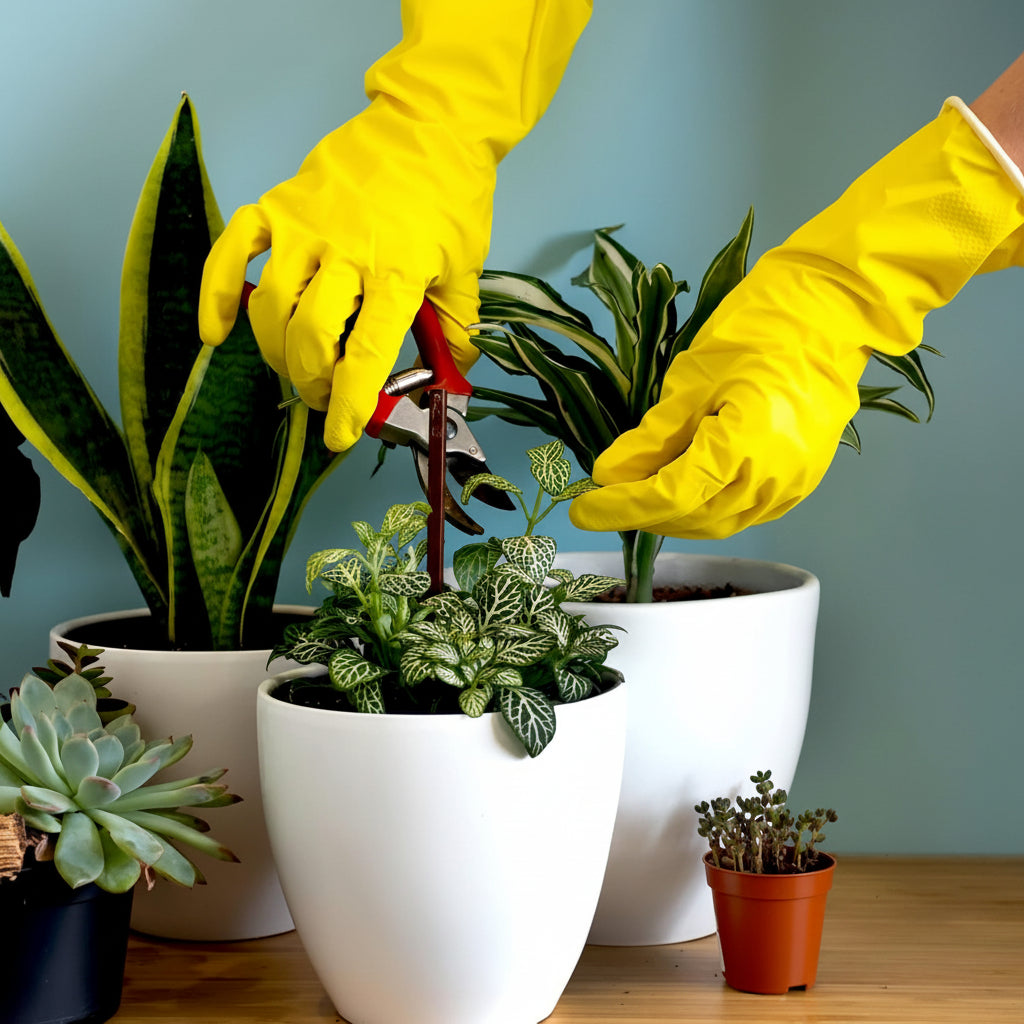 Rubber Gloves Set Kitchen Cleaning Gardening Non Slip Protection