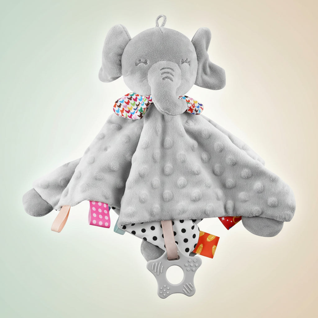 Baby Security Blanket Elephant Plush Lovey Comforter