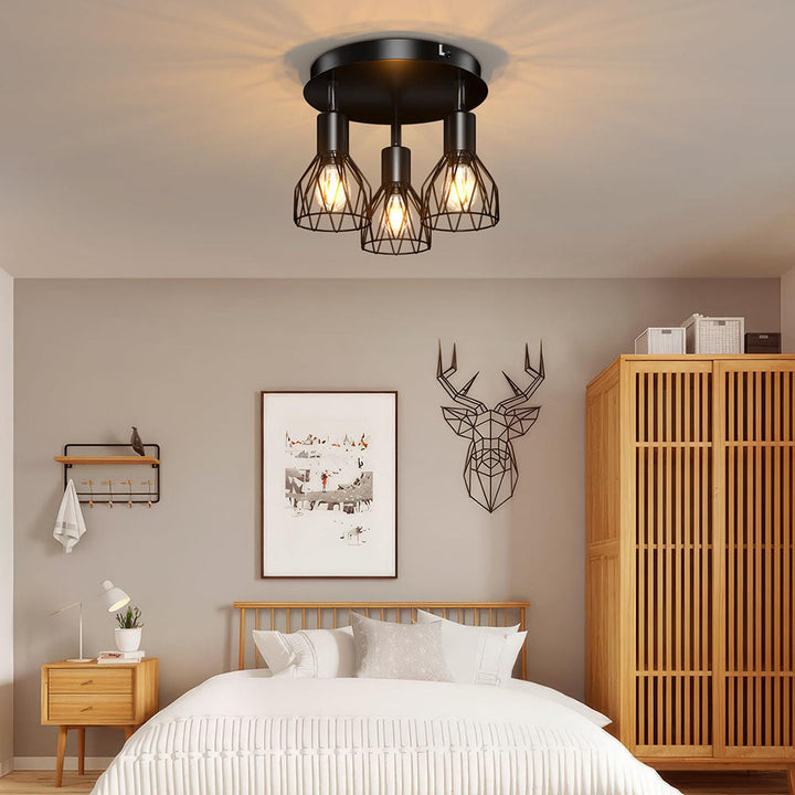 Industrial Adjustable Black Spotlight Ceiling Light | Vintage Functionality