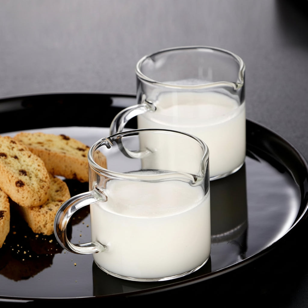 Espresso Cups Glass Double Spout Measuring Cup 4oz Coffee Pitcher