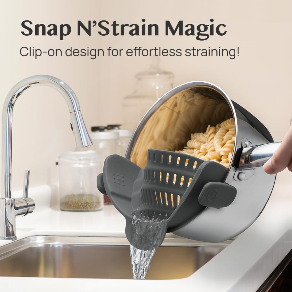 Kitchen Strainer Clip Style Pot Pasta Colander Silicone