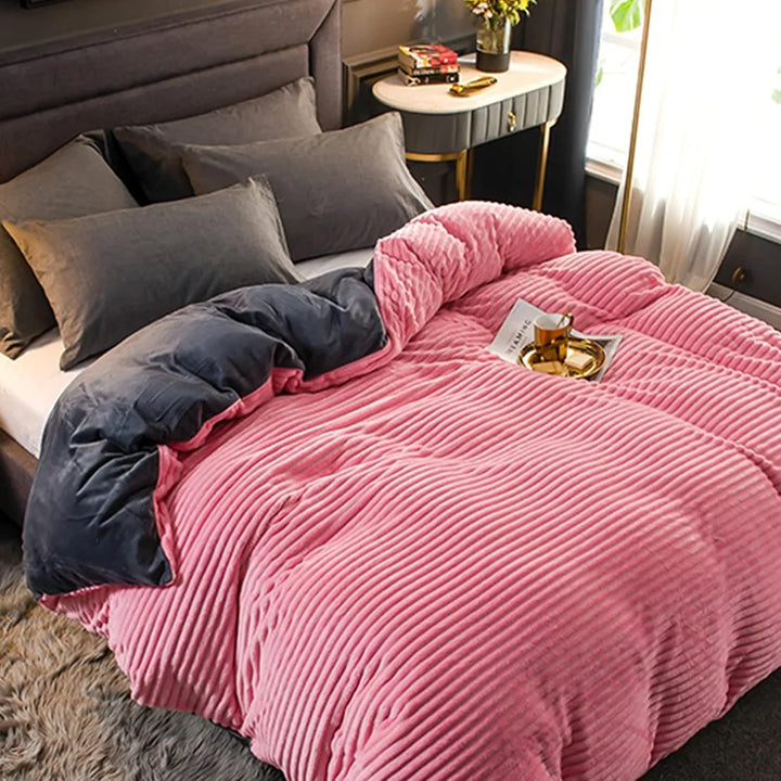 Bedding Duvet Cover Set Plush-Style Winter Bedspread Design