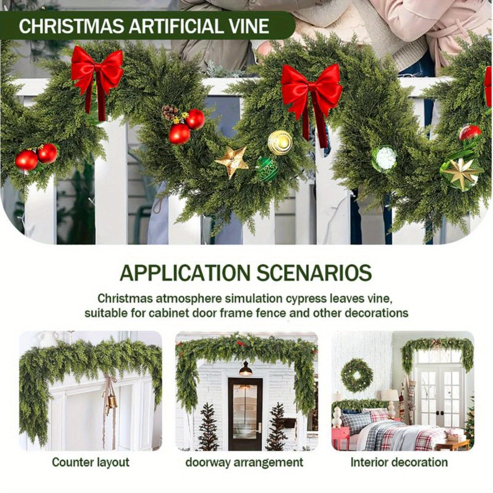 Christmas Garland Artificial Greenery Art Deco Mantle Stair Trim