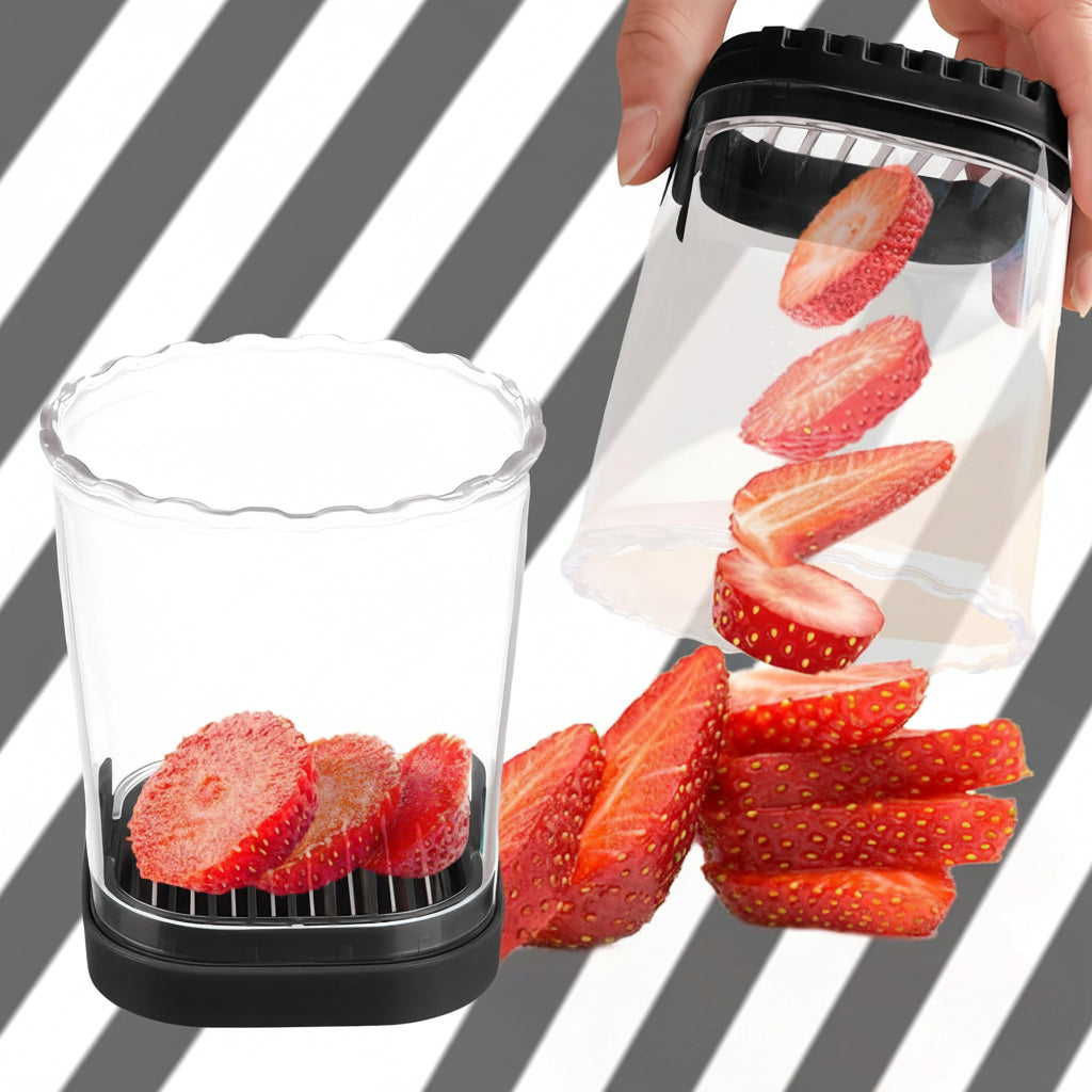 Fruit Slicer 8 Blades Easy Use Strawberry Cutter Fruit Salad
