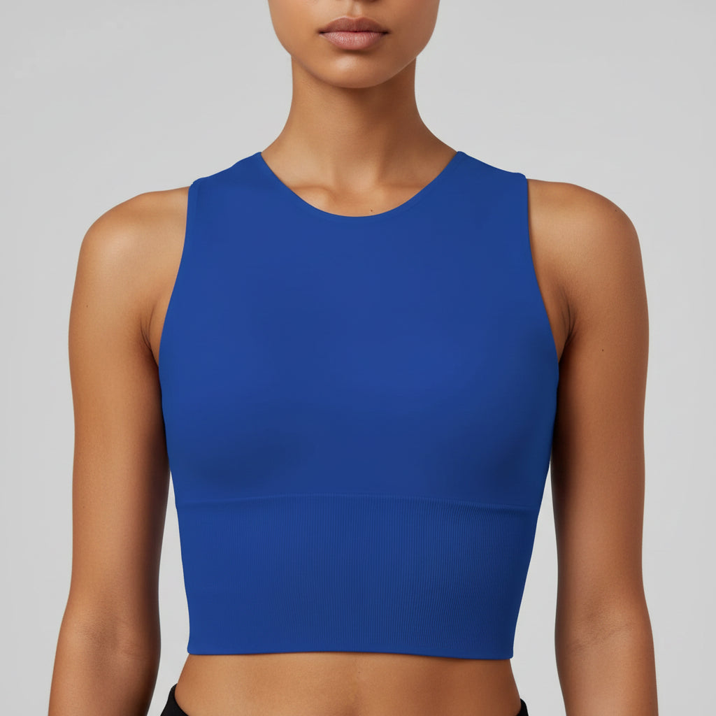 Womens Pickleball Crop Tank High Stretch Athletic Top