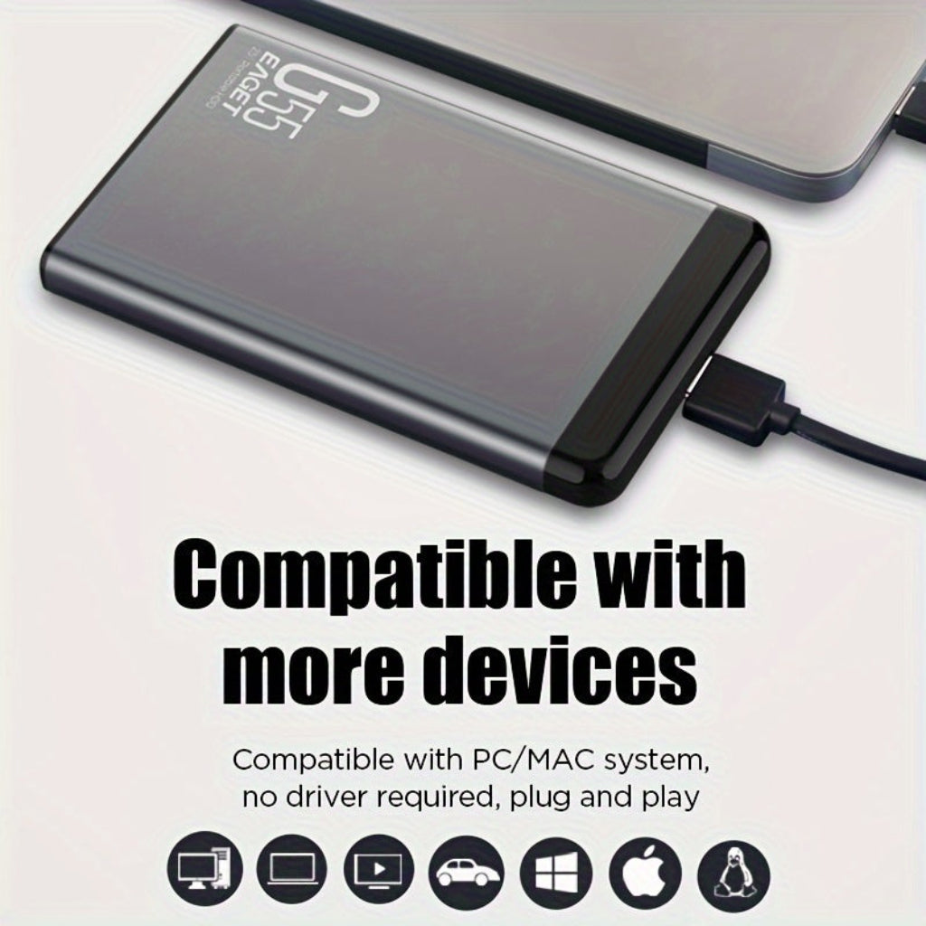 External Hard Drive Portable SSD USB Slim Storage Backup Drive