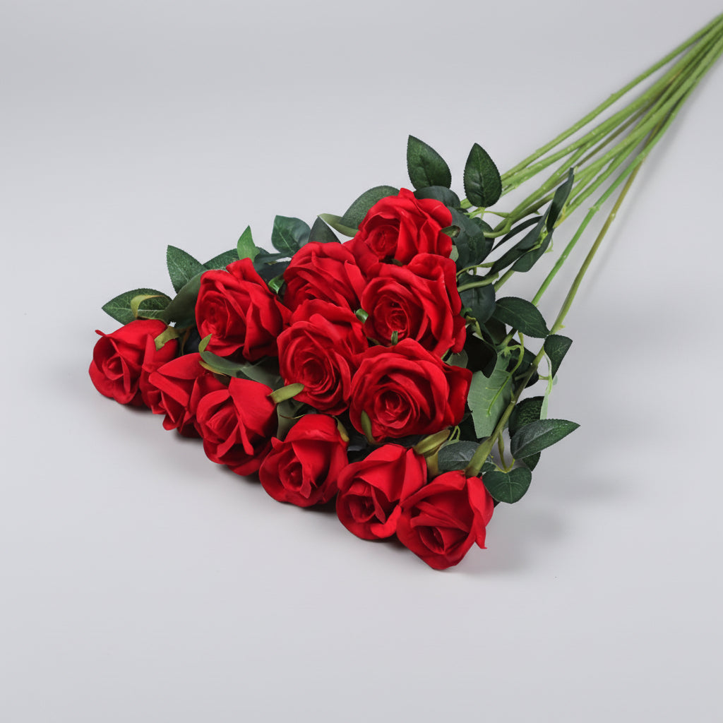 Mothers Day Artificial Flowers Rose Bouquet Red Roses Decor