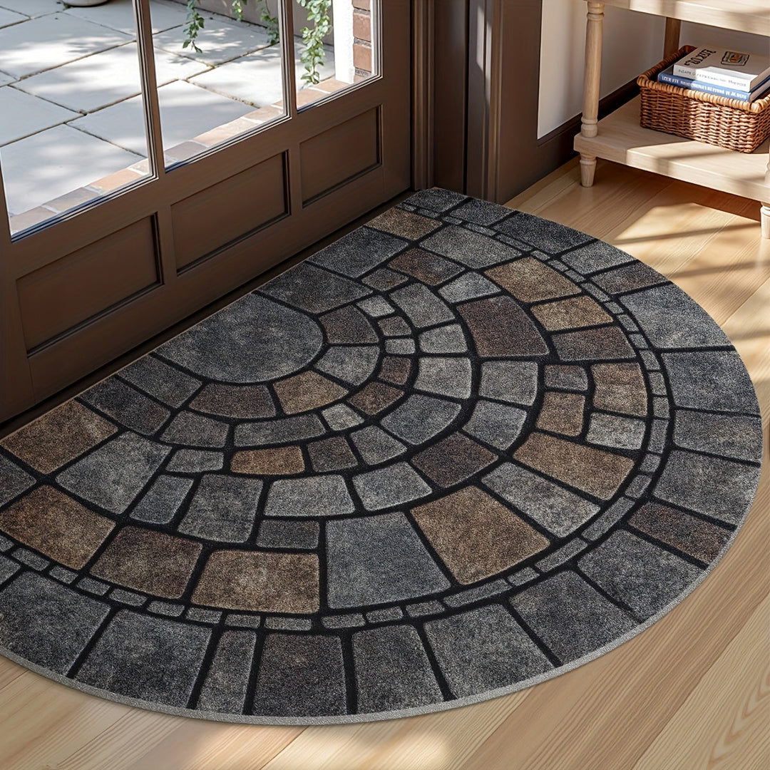 Half-Circle Mosaic Door Mat | Indoor &amp; Outdoor Use