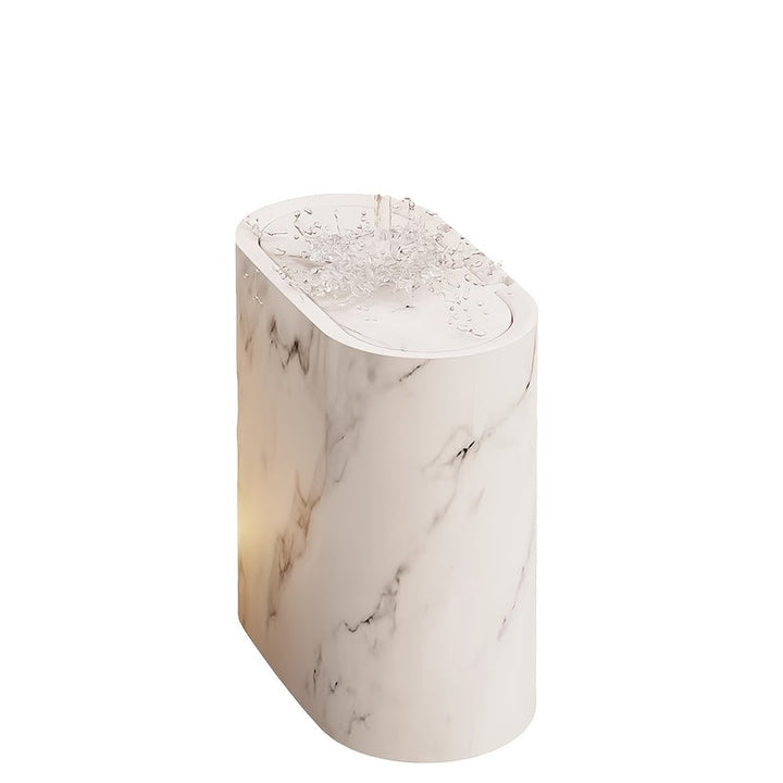 Marble Pattern Trash Can | Modern Bathroom &amp; Kitchen Bin with Lid