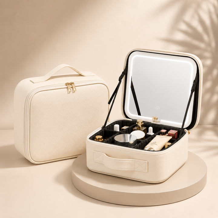 Makeup Case Travel Cosmetic Organizer Mothers Day LED Mirror Box