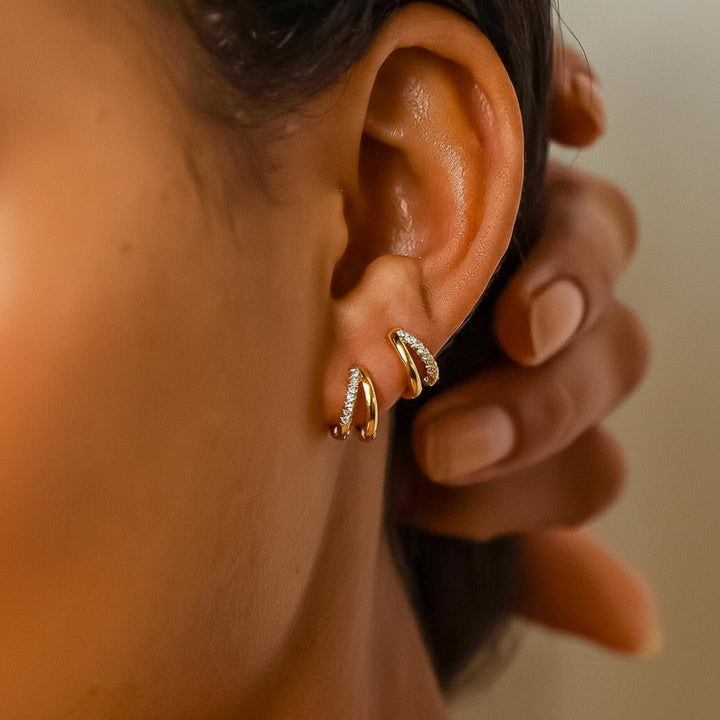Earrings Mothers Day Gift Gold Huggie Hoop Jewellery Set