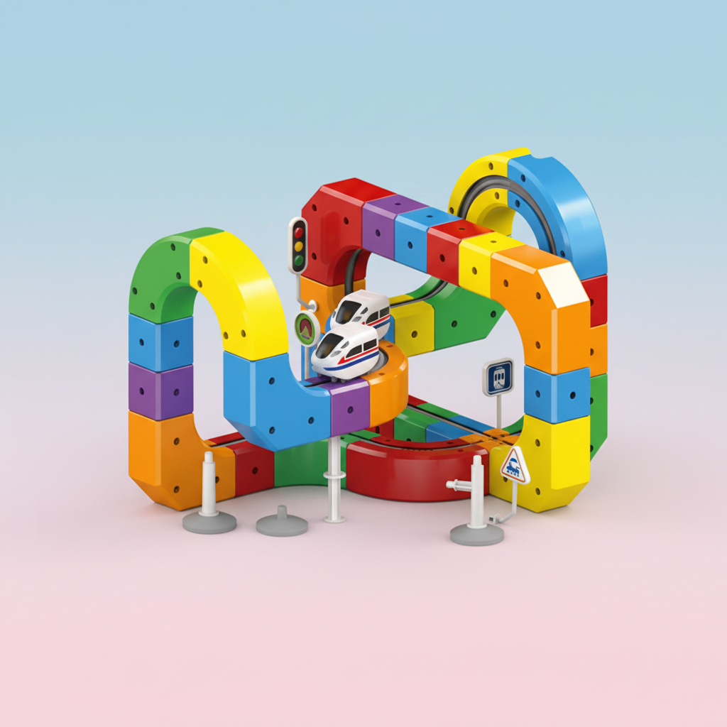 Toy Building Blocks Marble Run Track Set Kids