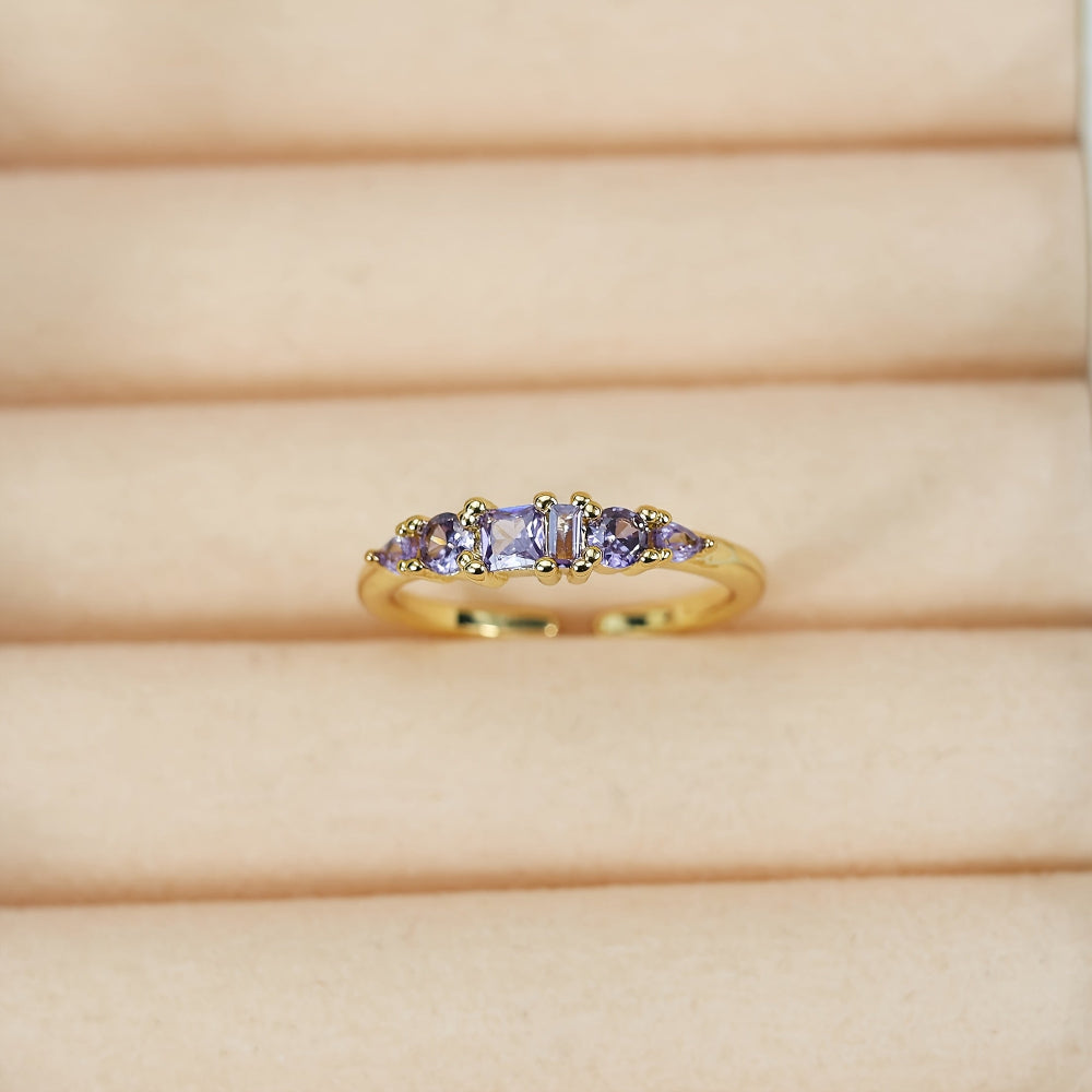 Mothers Day Gold Ring Set Stackable Rhinestone Boho Rings