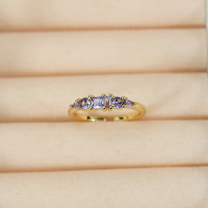 Mothers Day Gold Ring Set Stackable Rhinestone Boho Rings