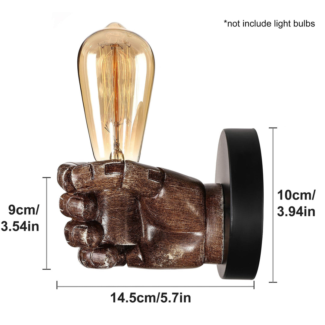 Industrial Hand Wall Lamp | Resin E26 Wall Sconce
